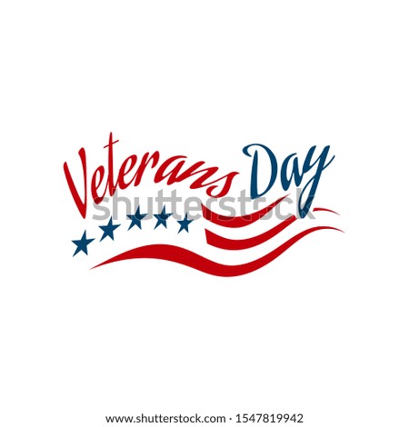 hand drawn greeting card veterans day lettering background design vector typography illustration
