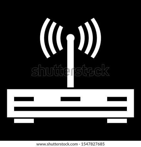 Router icon on black background. Vector illustration.