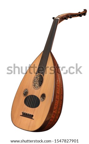 Oud; a middle eastern musical instrument, have clipping path mask Royalty-Free Stock Photo #1547827901