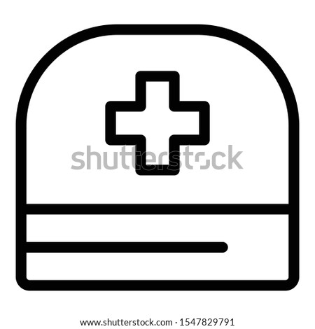 Doctor cross hat icon. Outline doctor cross hat vector icon for web design isolated on white background