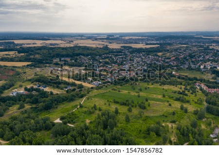 
Housing estates town village from above, aerial view