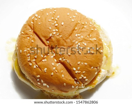Cheese burger delicious bread fast food without vegetables