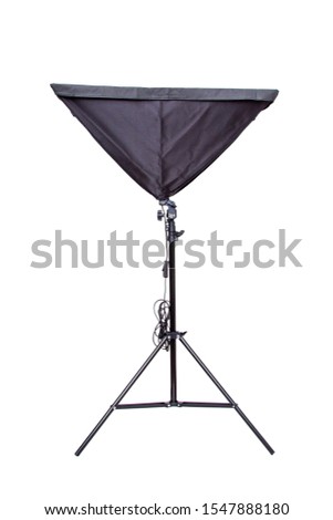 The softbox on a tripod isolated on white background