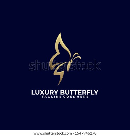 Butterfly Luxury Design concept Illustration Vector Template. this logo symbolize, some thing beautiful, and elegant. Suitable for Creative Industry, Multimedia, entertai