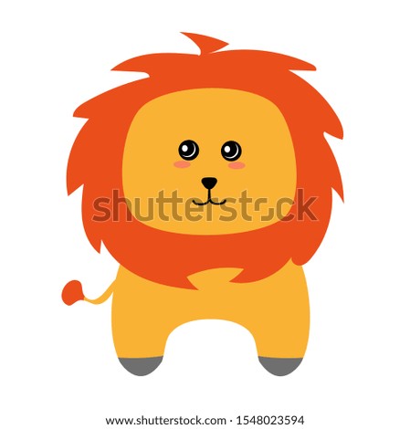 Cute and cartoon lion vector.