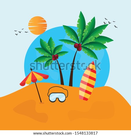Summer Beach Sea Side Illustration