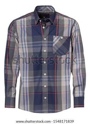 Shirt blouse for men on mannequin with clipping path