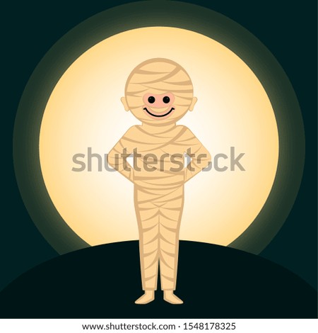 Mummy character image. Halloween costume - Vector illustration
