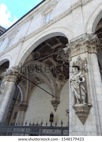 White cathedral Italy photo old tourist blue sky