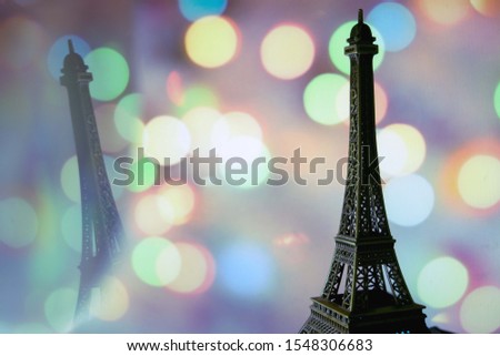 Eiffel tower replica, close-up view
