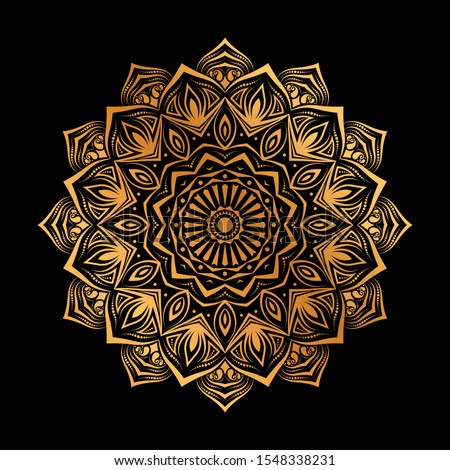 Luxury gold pattern ornamental mandala design background 
