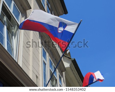 Slovenia flag waving in the wind
