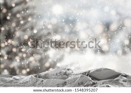 Winter background of snow and frost. Copy space, Christms time. December cold day. 