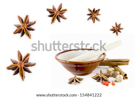 spice ingredient and mortar
