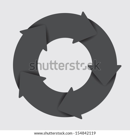 Vector black life cycle diagram. 5 Steps.