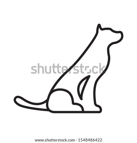 Dog Icon. Concept for Healthcare Medicine and Pet Care. Outline and Black Domestic Animal. Pets Symbol, Icon and Badge. Simple illustration.