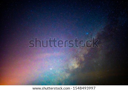 Blurred star and milky way galaxy on night sky background
