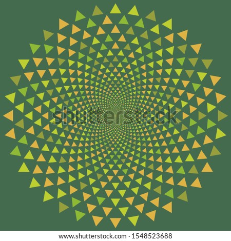 Circular pattern with random triangles.