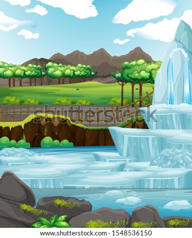 Background scene with ice in the park illustration