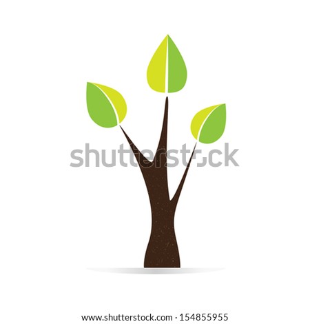  Tree vector on white background.