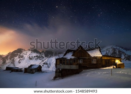 Winter Night in the mountains