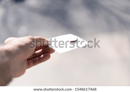 Hand holds a sheet of paper