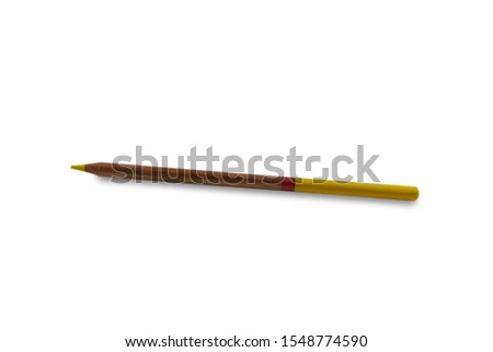   Pencil with Copy Space Isolated on a White Background.                             