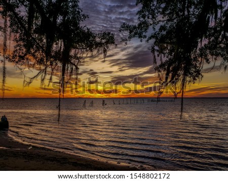 Sunset on Mobile Bay at Daphne Alabama