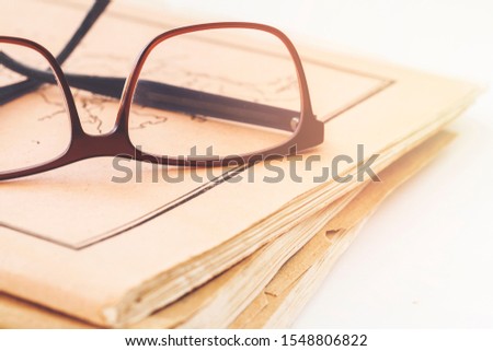Old Documents and Close Up, Glasses