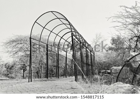 Jogging Trek covered with Iron structure in black and white