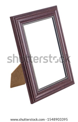 isoladet empty brown frame with clipping path on white background