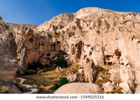 View of Zelve open air museum, Cappadocia, Turkey