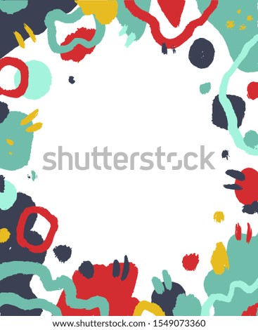Abstract shape template in terrazzo trendy style. Creative design for brochure, book cover, social media, marketing, banner and flyer. Geometric minimal concept. Vector illustration