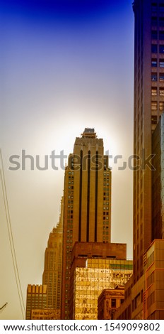 Vetical shot of Manhattan Buildings, New York City.