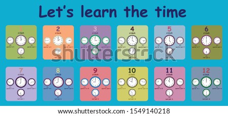 Educational worksheet that helps children learn the time