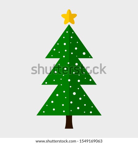 Christmas tree isolated. Christmas card. Vector illustration.