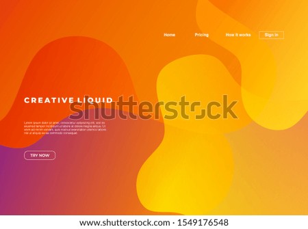 Creative liquid background for landing page template. Vector eps 10.