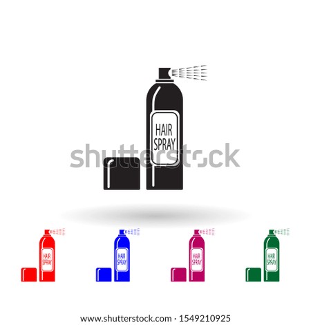 Hair spray multi color icon. Simple glyph, flat vector of beauty salon icons for ui and ux, website or mobile application