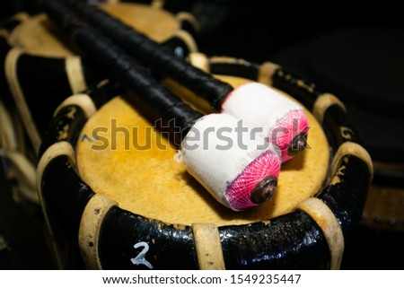Thailand classic musical instrument. Xylophone closeup