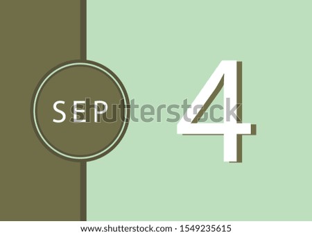 Calendar, September 4, icon illustration isolated  sign symbol, Appointment date, Sale promotion.