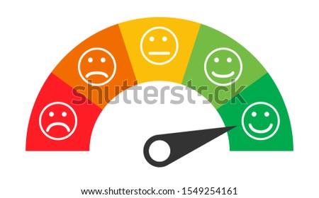 Customer icon emotions satisfaction meter with different symbol on white background Royalty-Free Stock Photo #1549254161