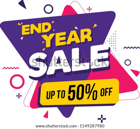End year sale discount modern banner illustration vector art Royalty-Free Stock Photo #1549287980