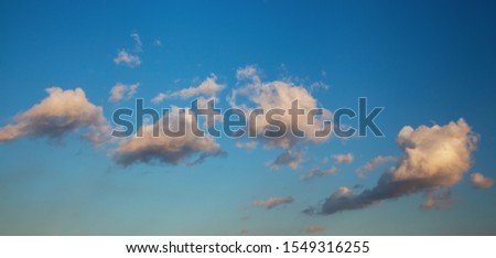 A beautiful cloudy sky at sunset, panorama