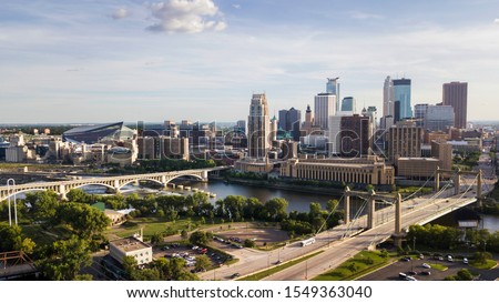 Aerial view of downtown Minneapolis, Minnesota.