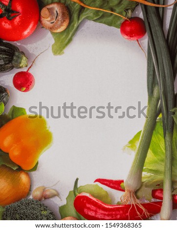 Symbolic Picture frame made of different vegetables