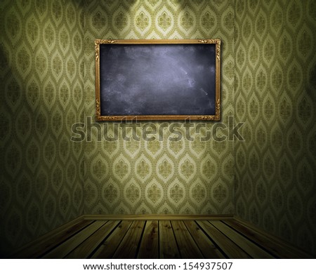 Frame on wall in empty room