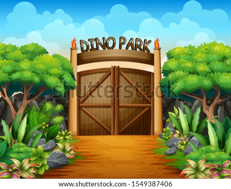 The big gate of dino park background
