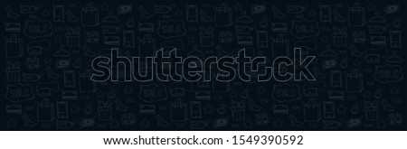 Black Friday background with hand draw doodle elements. Season of Sale