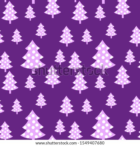 Christmas seamless pattern with Christmas tree and snowflakes, vector background. Design template for wallpaper, fabric, wrapping, textile