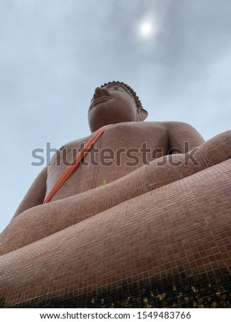 Big Buddha status at Thai temple in Nakorn Pathom. Wat Klang Bang Phra.
